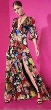 Alice + Olivia Tula V-Neck Maxi Dress in Botanical Garden Size 8