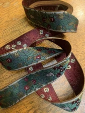 BTY   Vintage 1 1/2” Exquisite Gold Stitch  French  Jacquard Ribbon~NOS