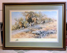 DAVID SHEPHERD 'THE TWO GENTLEMEN OF SAVUTI' LIONS LIMITED EDITION PRINT, SIGNED