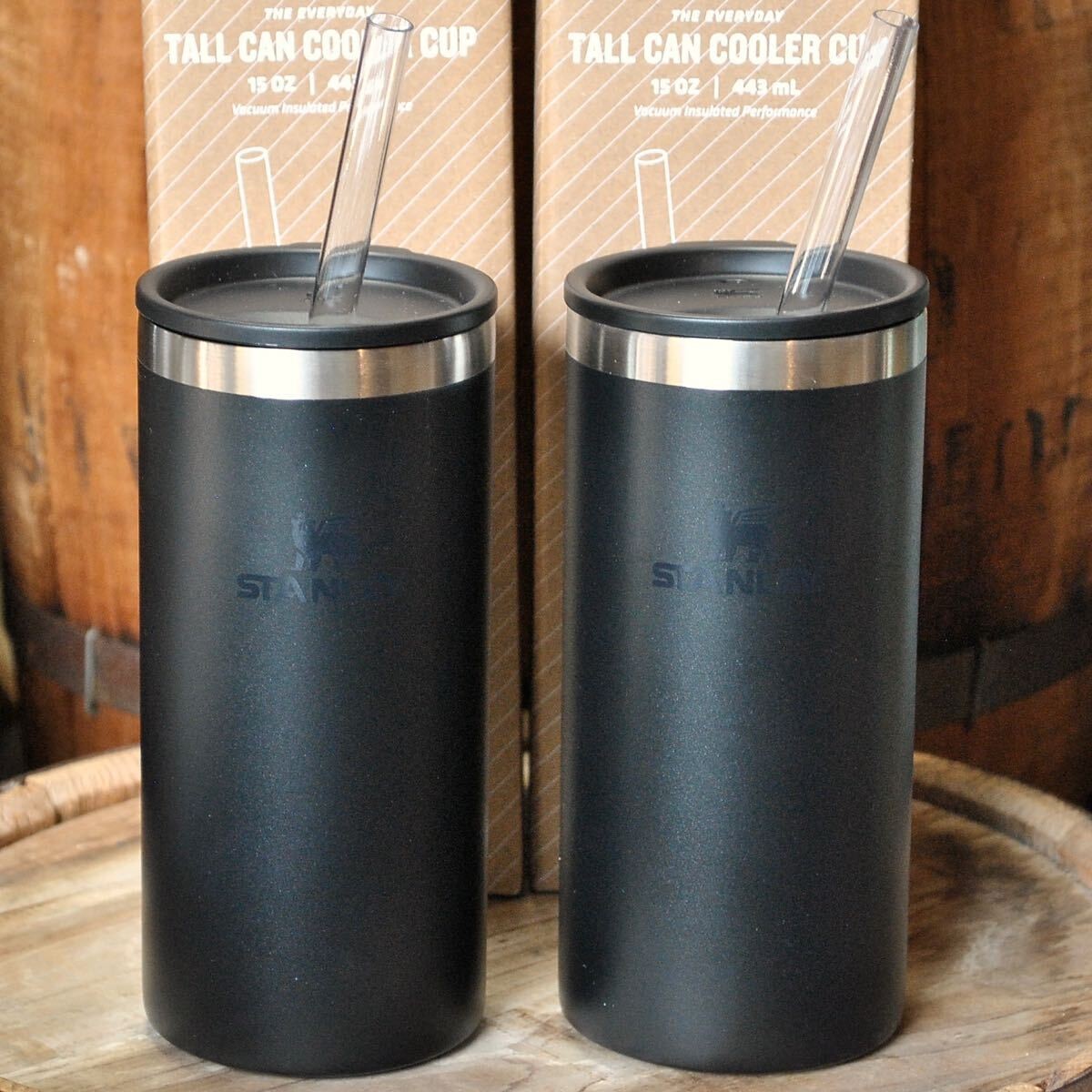 Stanley Everyday Can Cooler Cup 500Ml Matte Black 2-Piece Set Vacuum Insulated T