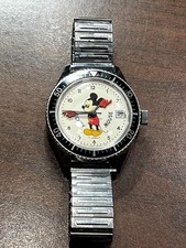 Vintage Disney Mickey Mouse Diver style 17 Jewel Watch Running 