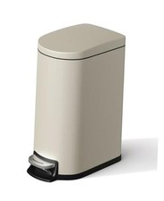 2.6 gal / 10 L Metal Bathroom Trash Can with Lid, Slim Waterproof Garbage Can