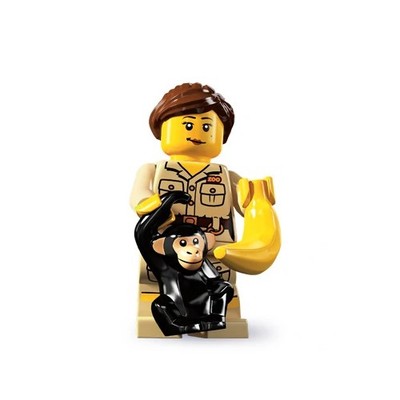 LEGO 8805 Minifiguren Serie 5 - Zoowärterin mit Affe Banane - TOP ZUSTAND
