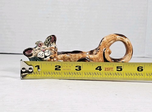Christmas Cat Tea Light Holder Blue Sky Clayworks Heather Goldminc Handpainted - Picture 7 of 7