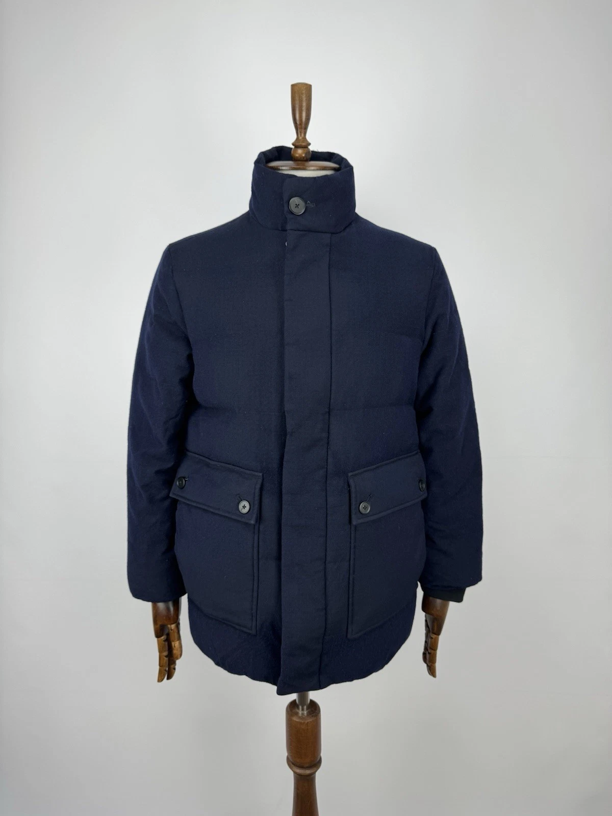 Theory Bowen Storm Wool Down Jacket Navy Blue Men’s Size M Puffer Coat