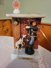 VINTAGE 1975 LIONSTONE FIREMAN W/ DOG EXCELLENT CONDITION