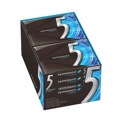 5GUM Peppermint Cobalt Kaugummi zuckerfrei, 10 Päckchen (insgesamt 150 Stück)