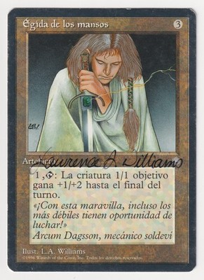 Signed Spanish Aegis of the Meek Proof HP Artist Lawrence Allen Williams MTG AP!