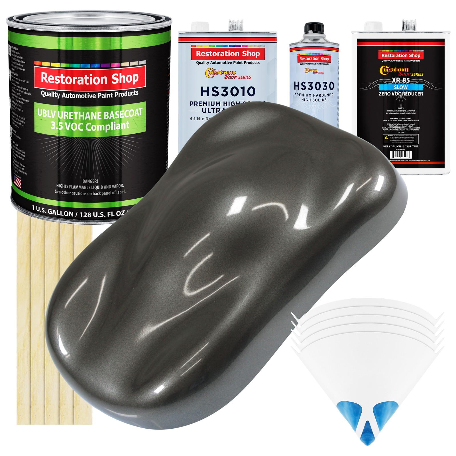Anthracite Gray Pearl Low VOC SLOW PREM 1 Gallon Kit URETHANE BASECOAT Clearcoat