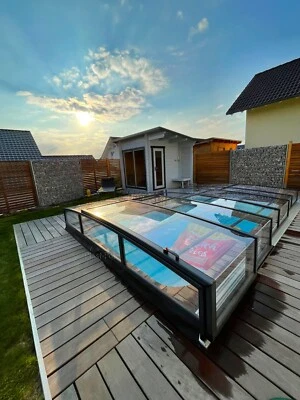 Gfk Schwimmbecken Überdachung Pool Abdeckung 8,60x3,45x0,85 Poolhalle - Bild 1 von 4