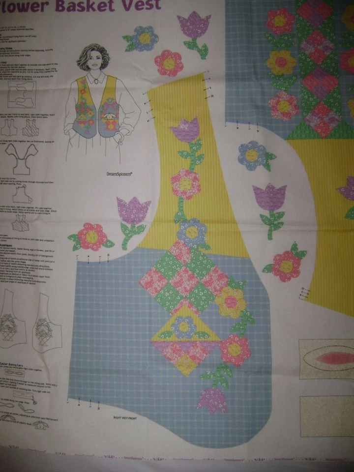 Cranston V.I.P. Panel FLOWER BASKET VEST Easter Spring - Image 2 of 3