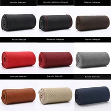 Stitching style Steering Wheel Cover First Layer Cowhide Full Grain Leather Diy
