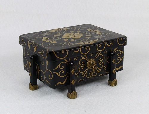 Japanese Lacquered Wood Hasamibako Box 19th century Meiji Period - Picture 2 of 11