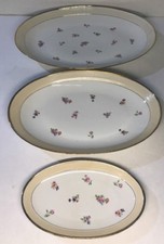 Lotto Piatti Di Servizio Ovali IN Porcellana Firmata.G.Limoges Decoro Floreale