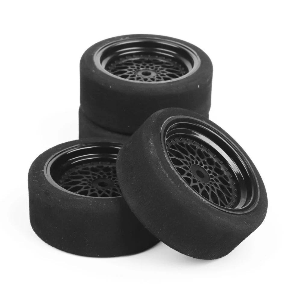 4pcs  1/10th 12mm Hex On-road Foam Tires&Wheel Rims For HSP HPI RC Racing Car - Image 2 of 4