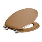 <!--F#f_0-->Universal Toilet Seat Soft Close Wooden Bathroom U Shape Loo Lid Cover w/ Hinges<!--F/-->