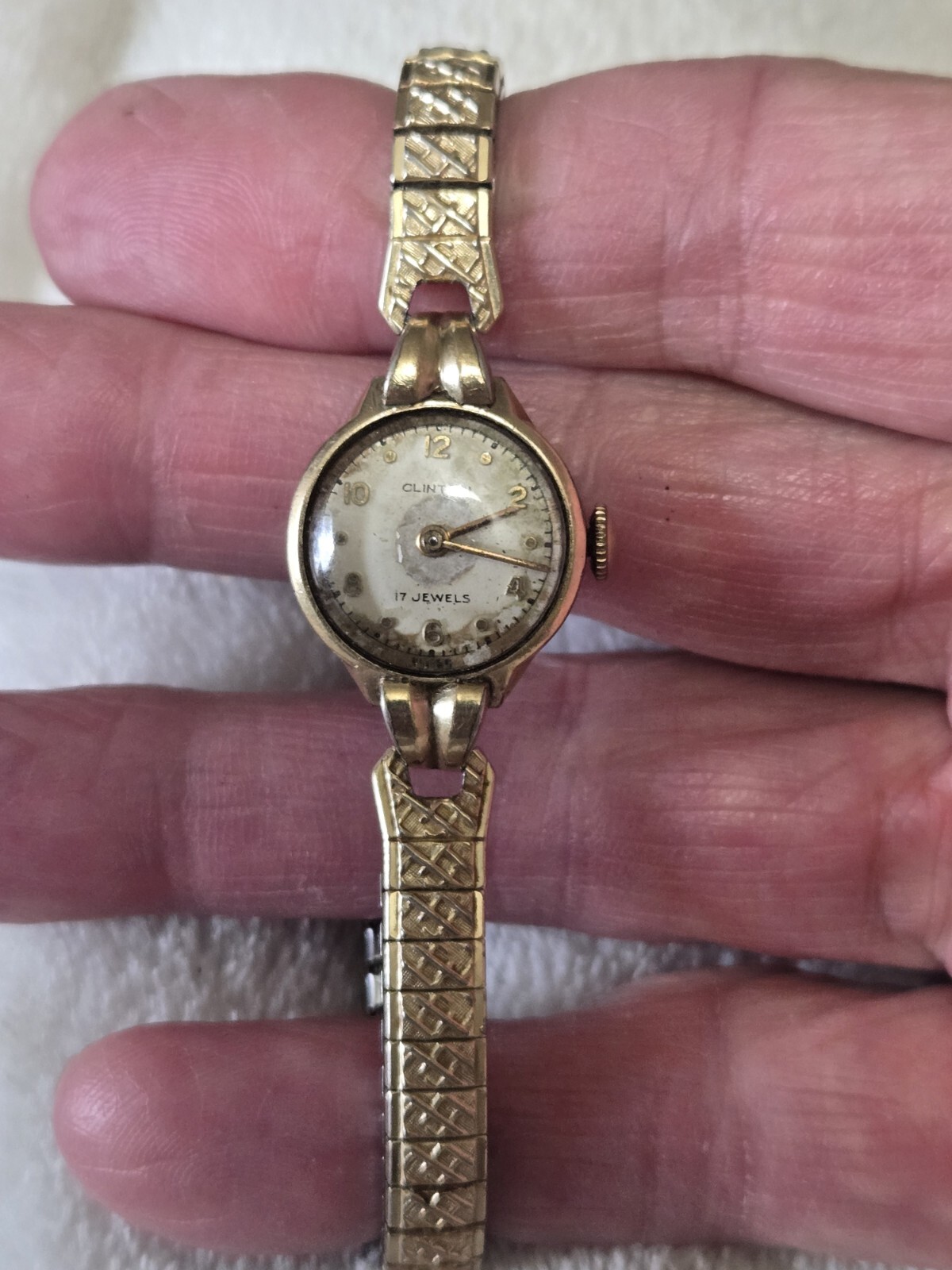 Vtg Clinton Ladies Watch Swiss 17 Jewels 10K Gold Fil… - Gem