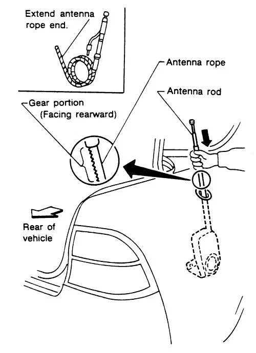 Power Antenna Mast - 1993 thru 1997 Ford Probe AM FM Car Radio Kit - Image 2 of 4