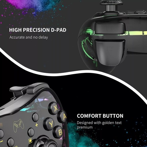 Gozxaiv LED 6-Axis Gyro Nintendo Switch Pro Controller Wireless New Sealed Box - Afbeelding 9 van 10