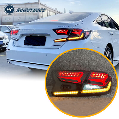 HC LED Tail Lights For Honda Accord 2018-2022 Smoked Start UP Animation 4pcs