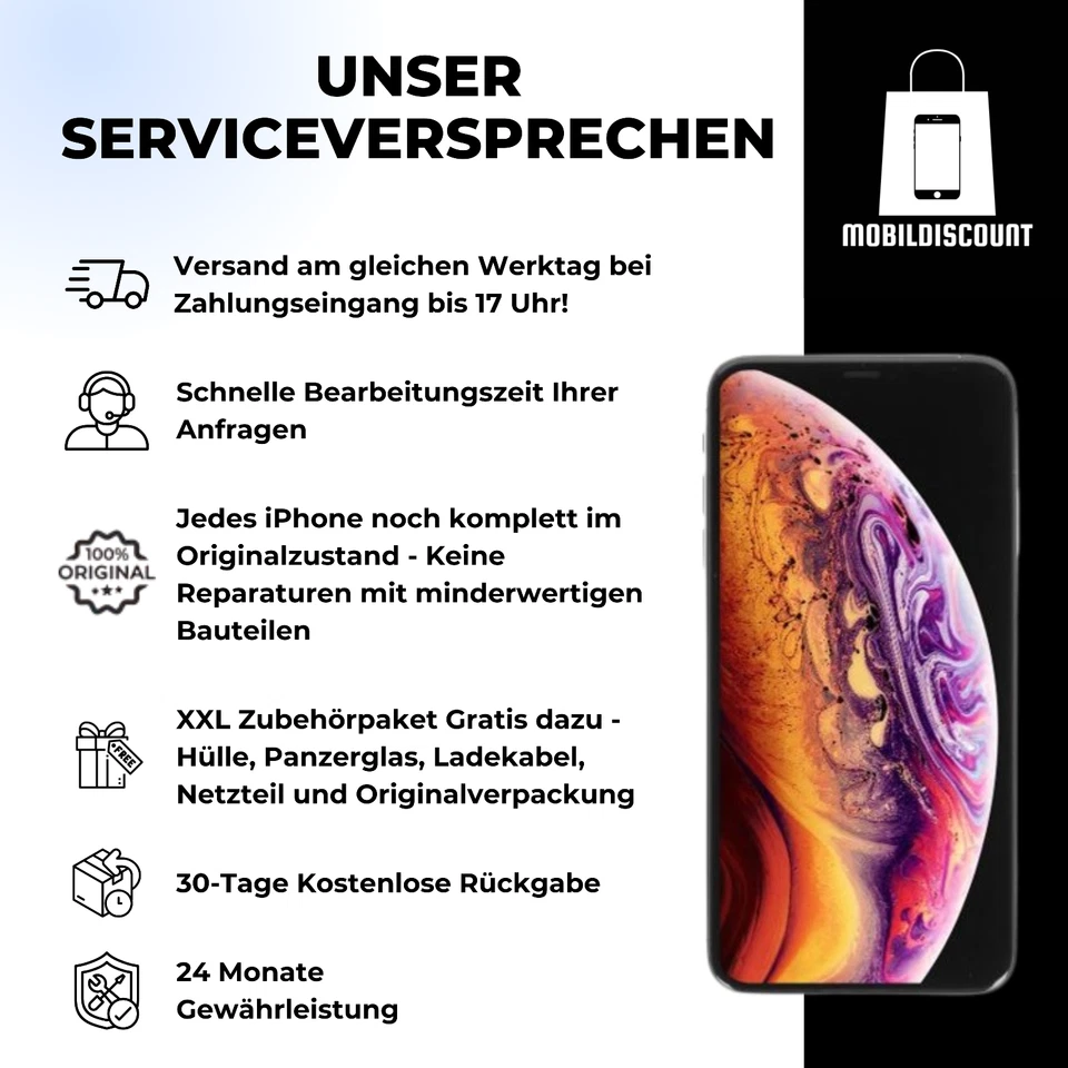 Apple iPhone XS GUT Schwarz Silber Gold 64GB 128GB 256GB OVP Ohne Simlock - Bild 3 von 4
