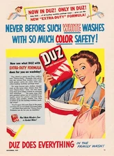 1949 Vintage Print Ad Duz Does Everything Laundry Soap Detergent Retro Housewife