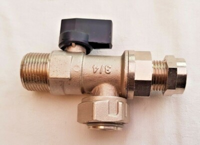 3/4'' 3 Wege Metallverbinder mit Ventilabschluss & Absperrende