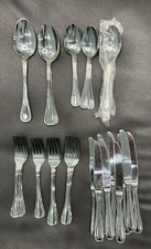 Wallace Stainless Steele 46pc Silverware Flatware Set Forks Spoons Knives