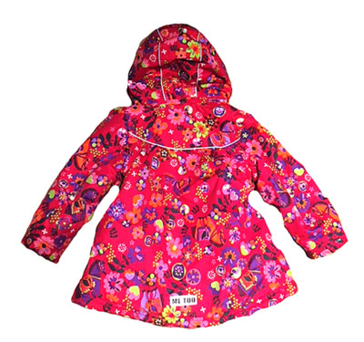 Me Too Mädchenjacke,warm, rot mit Blumen, Gr 86
