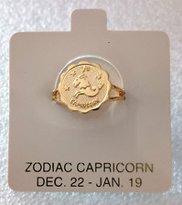 Vintage Capricorn Goat 12/22-1/19 Zodiac Ring Adj. Sz 5-6.5 1980's New NOS