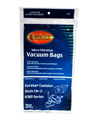 Envirocare Vacuum Bags Designed To Fit Eureka Style CN-2 Canister Vacuums 316