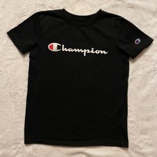 Champion Authentic Athletic Wear T-shirt Youth Boys Size Medium Logo Black White