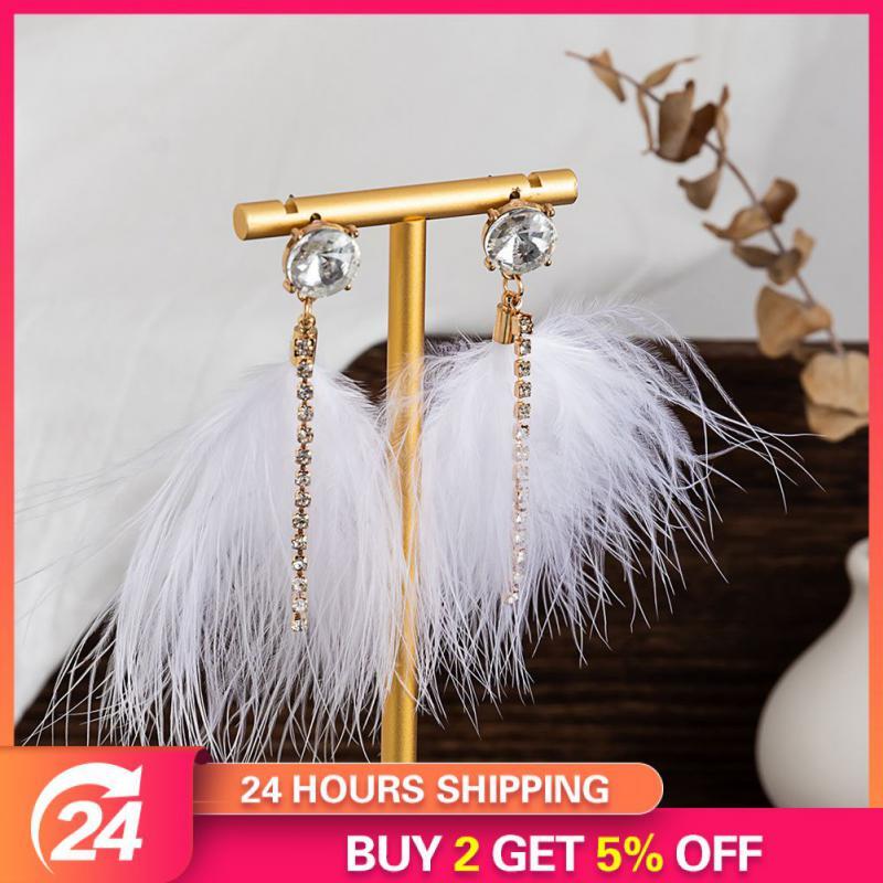 Retro Feather Tassel Ear Studs for Stylish Feminine Temperament