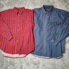 Christian Dior Shirt Mens XL Striped Button Down Church Lot of 2