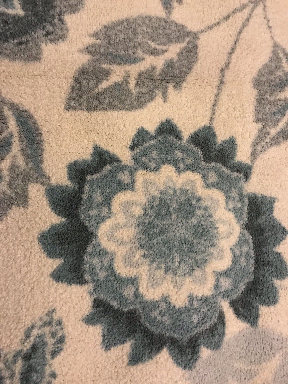 Beautiful Light Colored Blue & Cream Floral Rug eBay