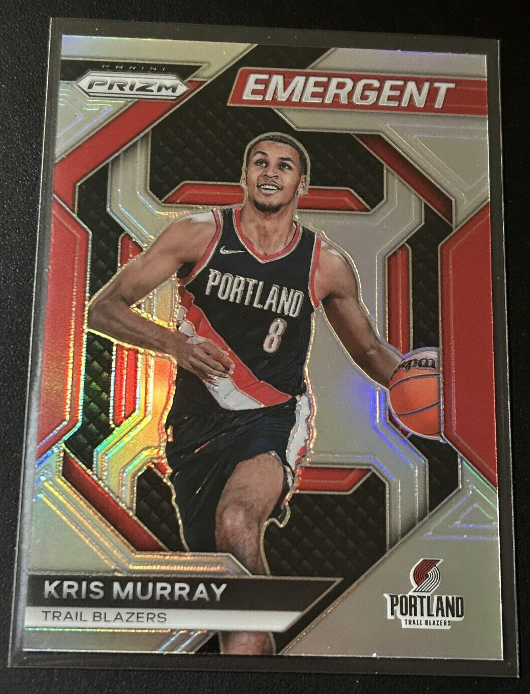 2023-24 Panini Prizm Emergent Kris Murray #11 Silver Prizm Trail Blazers