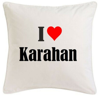 KISSENBEZUG I LOVE KARAHAN 40CMX40CM AUS MIKROFASER