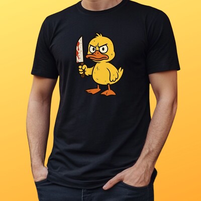 Duck with Knife T-Shirt - Funny Dark Humor Theme, Meme Funshirt, Gift Idea