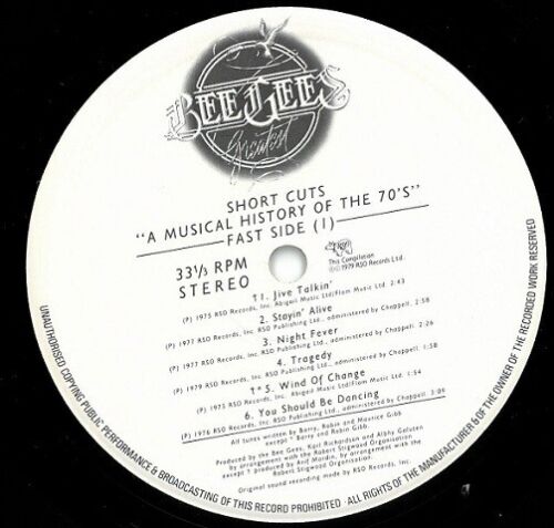 BEE GEES Short Cuts Vinyl Record Album LP RSO 1979 Promo Barry Gibb & Pop Music - Picture 2 of 4