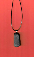 Unusual UK North Sea COAL 17-19" leather surfer pendant necklace Dunbar Scotland