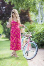 NWT FREE PEOPLE- Hot Tropics Wide Leg Jumpsuit Pink Combo Floral Summer Resort