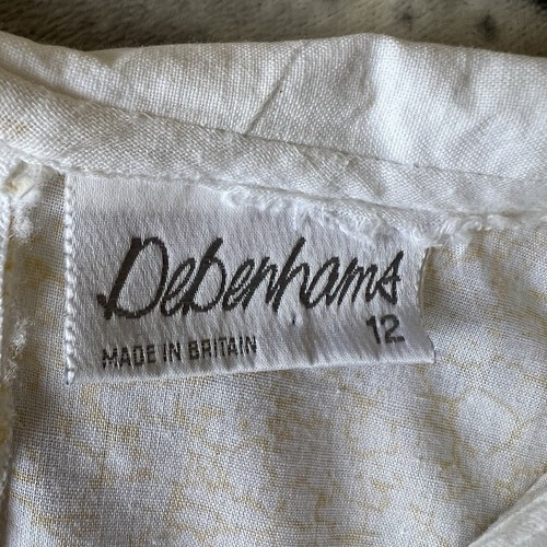 Vintage Classic Debenhams Yellow Collared Crackle Pattern Summer Tea Dress UK 12 - Picture 12 of 17