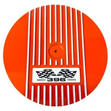 Big Block Chevy 396 Flag Logo - 14" Round Air Cleaner Kit - Orange- Ansen USA