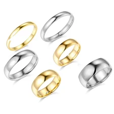 14k Solid Yellow White Gold 2mm 3mm 5mm 6mm 7mm 8mm Fit Engagement Wedding Band