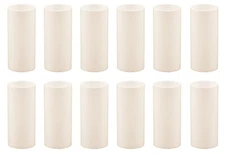 2 Inch Cream Plastic Candle Cover For Candelabra Base Lamp Sockets, 12 Pieces