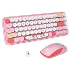 Wireless Keyboard and Mouse Cute Mouse and Keyboard 2.4G Wireless Keyboards w...