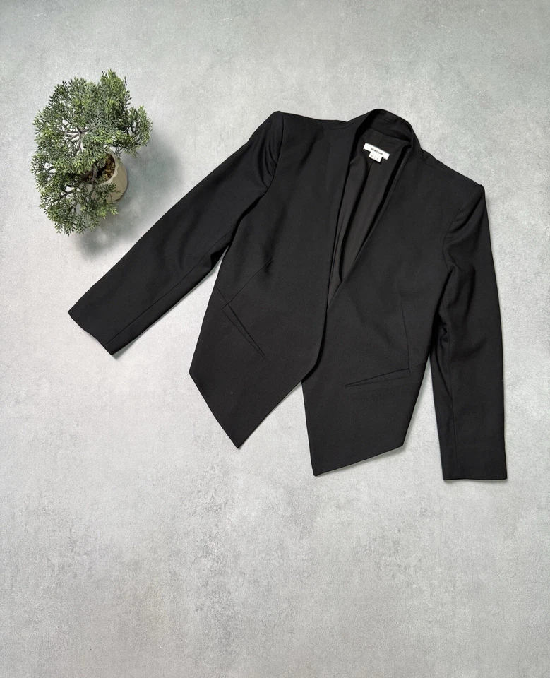 Traje Blazer Pantalones Helmut Lang Negro Mínimo Asimétrico Recortado a Medida Talla 6 Foto 3 de 4