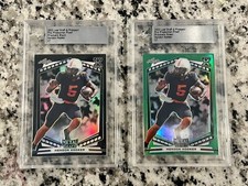 (2) Hendon Hooker 2022 Leaf Draft & Prospect Prismatic 1/1 Black Green Lions LOT