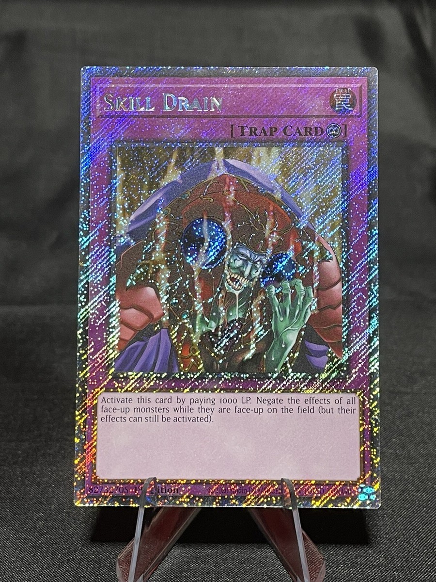 skill drain yugioh card Yugioh TCG - 'Skill Drain' (Platinum Secret Rare) RA02-EN077