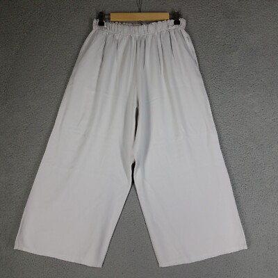 Bryn Walker Wide Leg Pants Women's Small Lagenlook Baggy Elastic Waist Beach